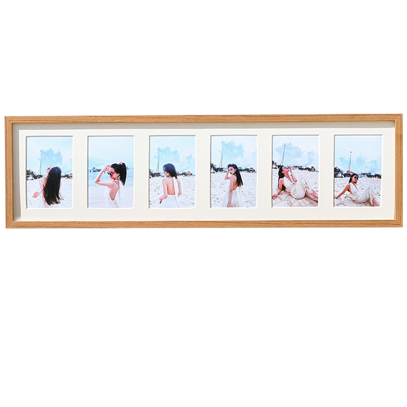 客厅挂墙相框创意相框六连框实木相框洗照片做成框定制卡纸