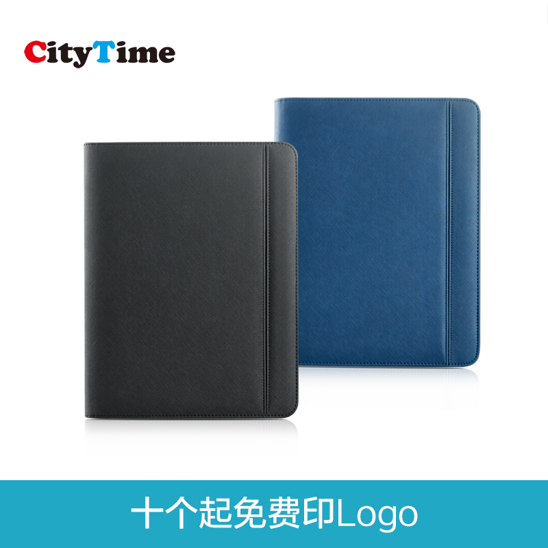 多功能文件夹带计算器皮质销售经理夹放合同活页夹商务文件夹板