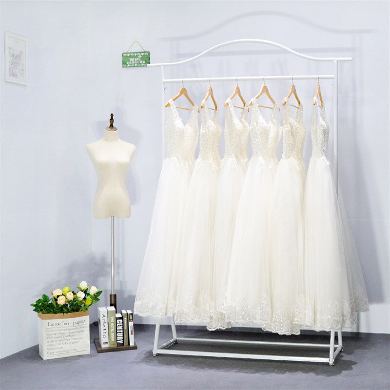 纳米金色婚纱架高档店铺衣挂架齐地裙大拖尾落地式侧挂礼服展示架