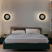 壁灯卧室床头灯极简新款 圆形客厅过道室内工业风墙灯走廊宿舍