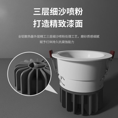 小山丘嵌入式防眩光洗墙客厅家用极窄边框led天灯筒灯