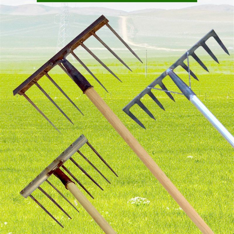 农具铁耙农用耙八九齿耙子钉耙泥耙松土翻土耙整地平地锄头平土,农机/农具/农膜,耙子,淘宝优惠券,粉丝福利购,淘宝优惠卷