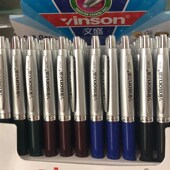 按动办公圆珠笔蓝色文盛多款 油性笔.原子笔支印子