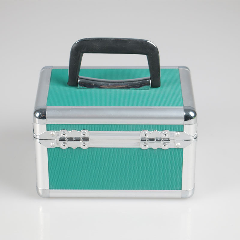 驭展印章盒绿色锁铝合金框架放印章加卡槽隔断印章箱手提印鉴箱上