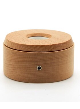 水晶实木底座多模式灯光七彩白光一体灯座方体圆球搭配