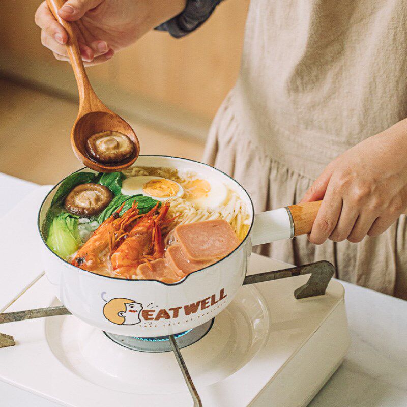 雪平锅一食煮泡面锅搪瓷汤锅辅食热小级