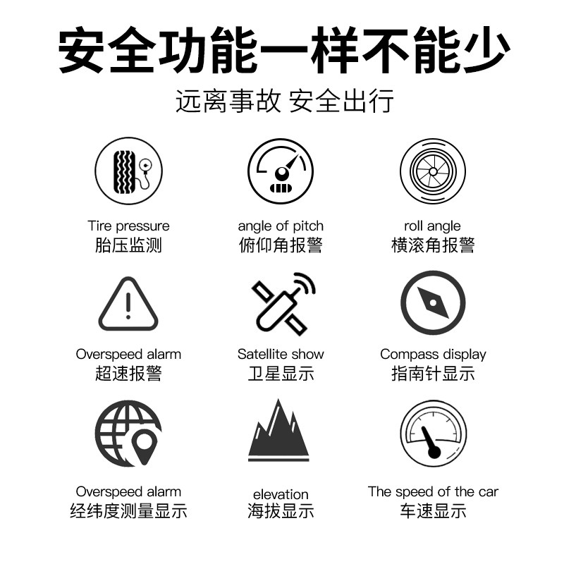 载平衡仪电子指南针速拔时间码表汽抬显示器