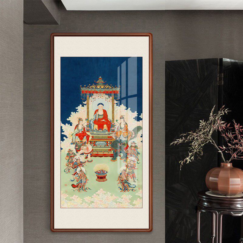 严圣画像释迦尊挂画普贤菩萨文殊菩萨释画