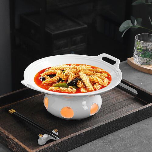 蜡烛加热炉干锅剁椒鱼大盘鸡保温鱼菜盘酒店明炉餐具
