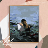 墨河 饰填色画画手工手绘绘画填充涂色油画 数字油彩画上色装