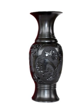 山东非遗特产 龙山文化 黑陶工艺品三友瓶家居纯手工送礼收藏