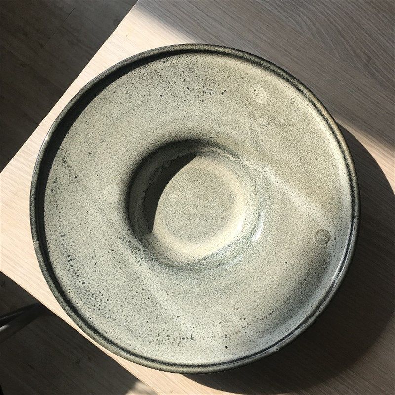 微瑕!粗陶流釉草帽盘飞碟盘西餐意面盘创意餐具