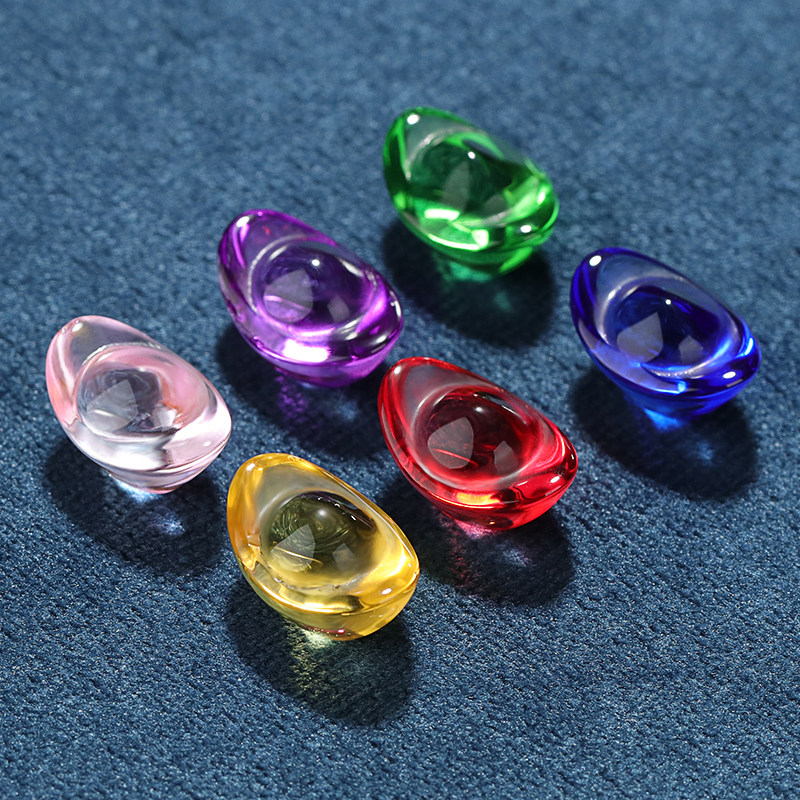 七彩琉璃元宝水晶供曼扎七宝石装宝瓶聚宝盆家居用品装饰斤