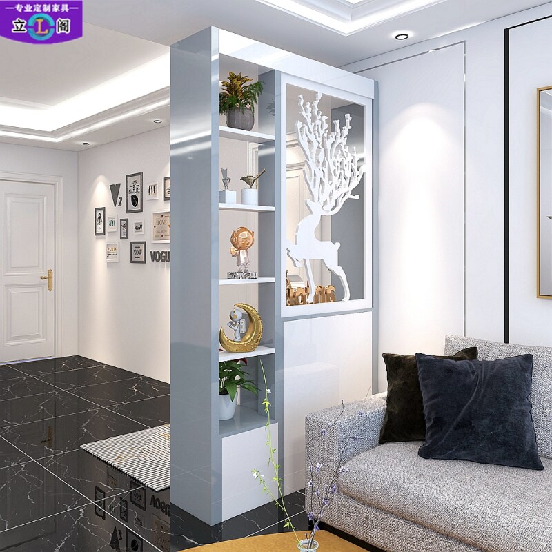 现代玄关柜客厅装饰柜进门玄关柜鞋柜白色烤漆门厅装饰屏风柜