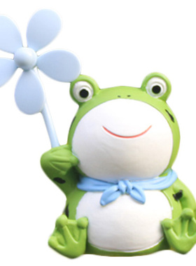 爱卖崽小青蛙风车竹蜻蜓自行汽车载电动摩装饰品送闺蜜礼