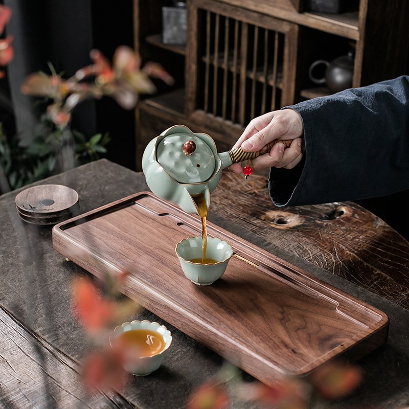 台湾柏韵邱卫国汝窑侧把壶开片冰裂可养汝瓷茶壶功夫茶具泡茶单壶