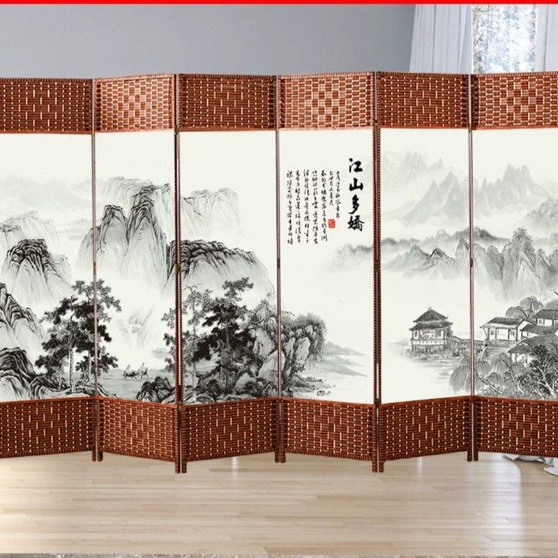 屏风推拉卧室房间帘客厅进门遮挡墙挡床玄