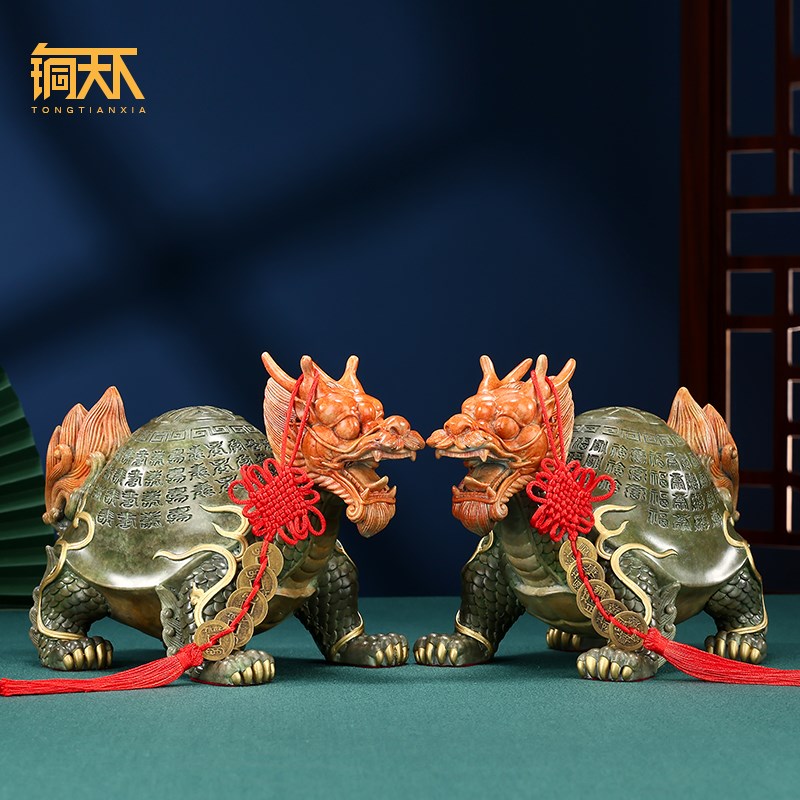 彩铜龙龟长寿龙龟居玄摆设百福万寿图老贺寿祝寿礼品