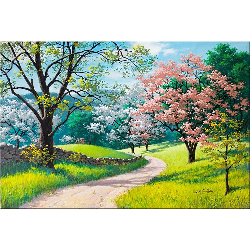 田园风景装饰画单幅餐厅壁画入户走廊玄关挂画卧室墙画客厅无框画图片