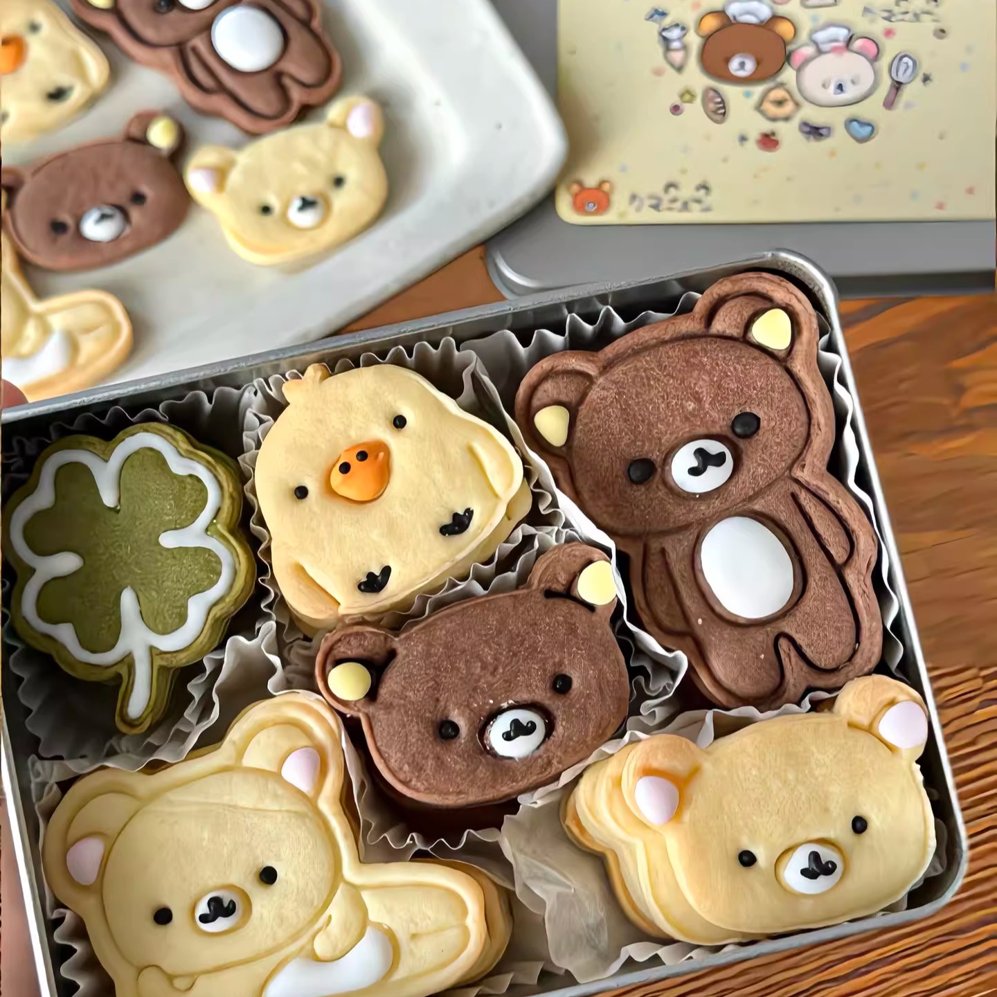 可爱超萌轻松熊饼干手工黄油曲奇礼盒装高颜值零食下午茶送朋友