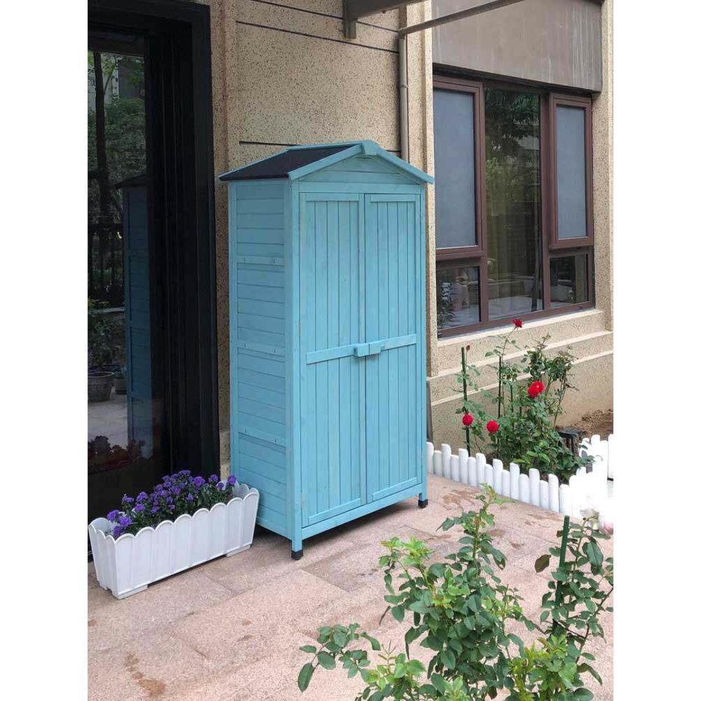 室外收纳柜防水防晒储物柜阳台花园园艺工具房户外杂物置物柜家用