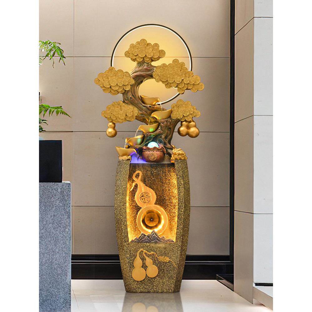 金钱树假山葫芦流水摆件循环水开乔迁礼物客厅商店财运风水轮