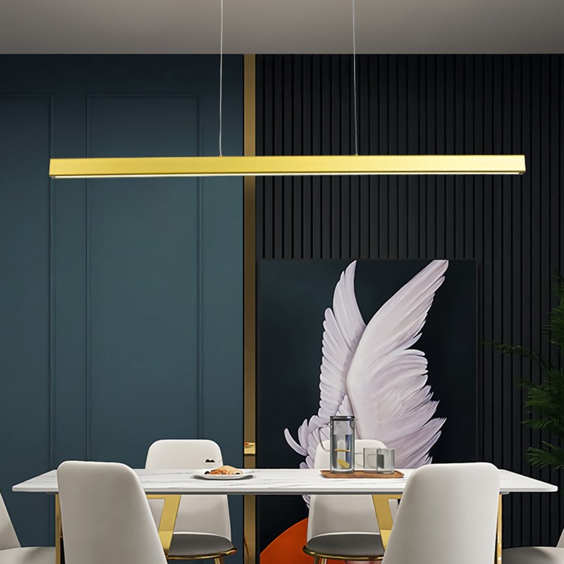 现代简约餐厅一字吊灯创意茶室办公室吧台极简餐桌饭厅led长条灯