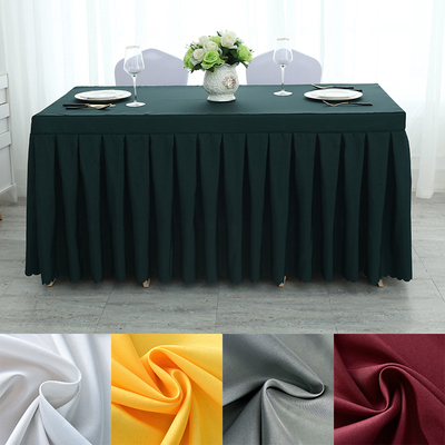 商务会议桌布长方形纯色签到台裙展会桌罩活动办公桌桌裙定制