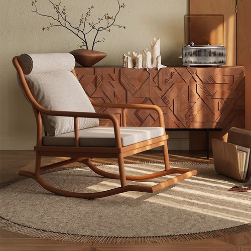 哲轩实木摇摇椅阳台家用单人沙发躺椅客厅小户型懒人沙发休闲摇椅