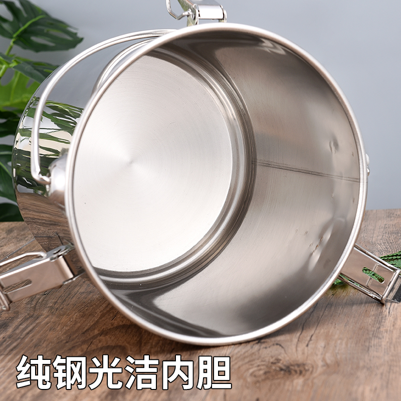 不锈钢桶带盖汤桶汤锅30cm加高40cm大圆桶带扣手提油桶米桶饮水桶