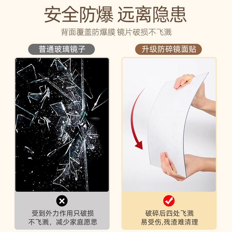 舞蹈软镜子贴墙自粘亚克力高清拼接练舞瑜伽室健身房专用全身镜贴