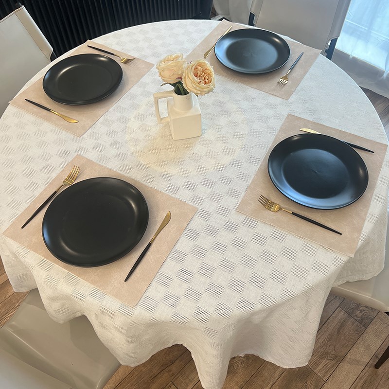 高档圆桌桌布22新款餐桌防烫酒店圆形家用饭店餐布大圆桌餐台布