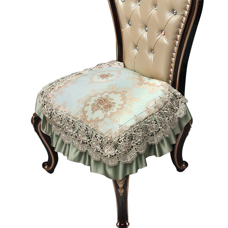 漫菲罗欧式冰丝布艺防滑椅垫高端坐垫奢华餐厅客厅蕾丝椅子垫座垫