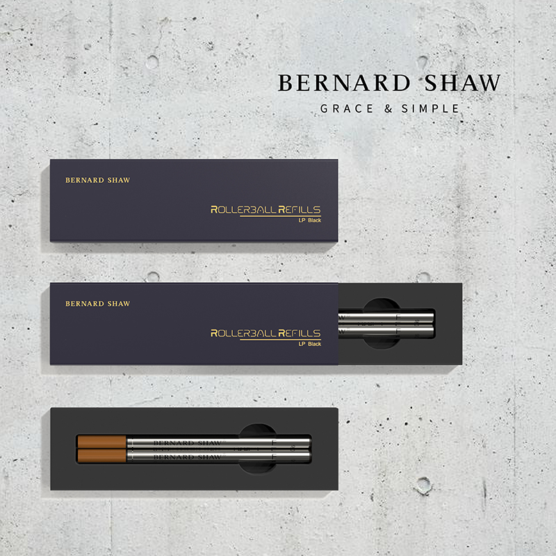 Bernard Shaw/萧伯纳宝珠笔替换笔芯黑色0.6mm防水不掉色水性签字