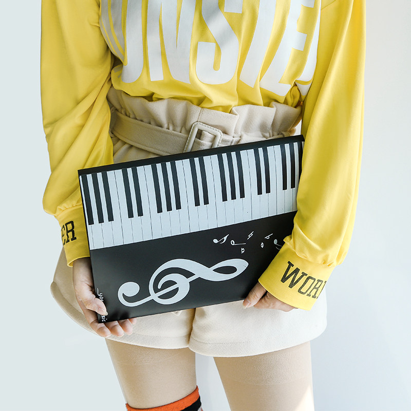 谱夹子乐谱夹钢琴琴谱夹学生黑色音乐曲谱本便携式展式