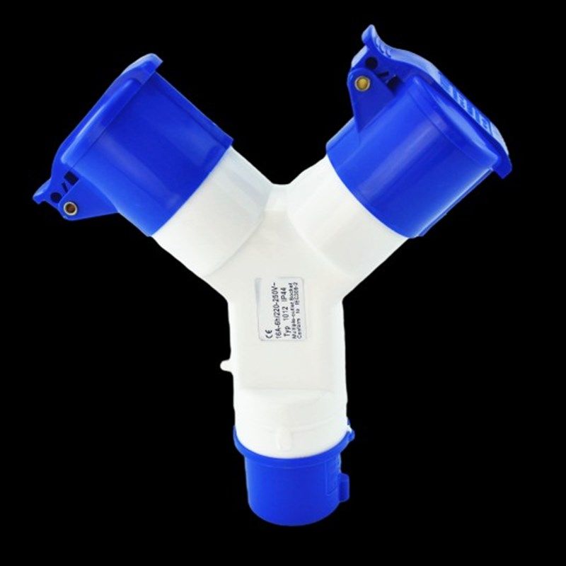 二通三通多功能工业防水插座Y型I一分二芯孔5芯  2