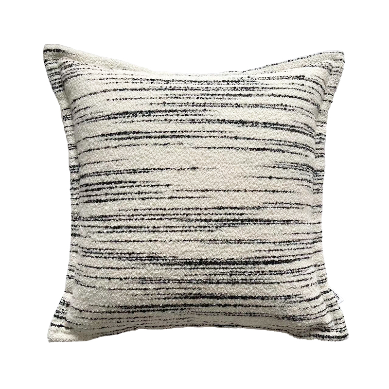 诧寂风黑白米色肌理感抱枕客厅沙发样板间靠枕棉麻风靠垫枕