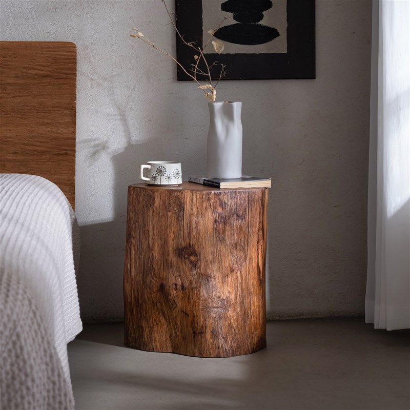 木有作为中古缅甸柚木墩子床头柜圆墩边几木墩小圆几茶几