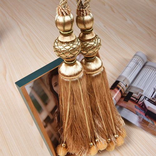 宝泽 欧式窗帘绑带窗帘挂球绑绳窗帘扣流苏吊坠单球窗帘