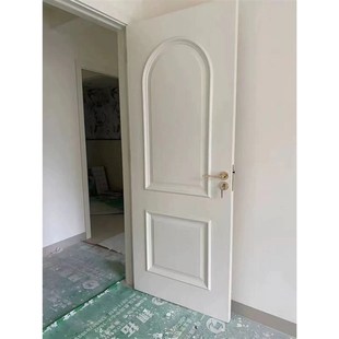 定制法式门实木复合烤漆家用装门复古黑色扣线门奶油风卧室房门