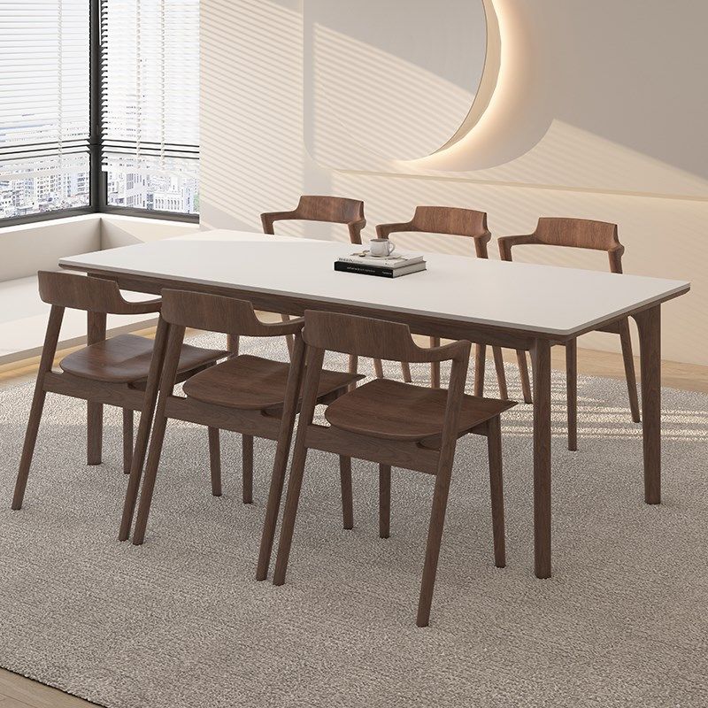 德利丰岩板餐桌椅家用全实木奶油中古风高级感茶书桌,住宅家具,岩板餐桌,淘宝优惠券,粉丝福利购,淘宝优惠卷