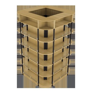 超市便利店钢木包柱子货架中间柱围货架四面展架四向立体展架