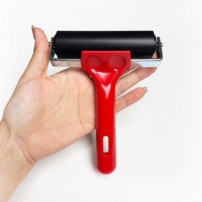 红色橡胶版画滚筒凝胶版画滚筒油墨滚筒明胶版画硬制橡胶滚筒