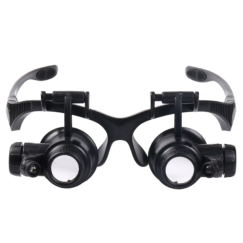 头戴眼镜式高清25倍放大镜双目镜带灯家电子钟表元件维修看鸽子眼