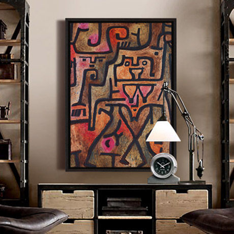 包豪斯教授  保罗利 神秘抽象画 历史考古符号装饰画