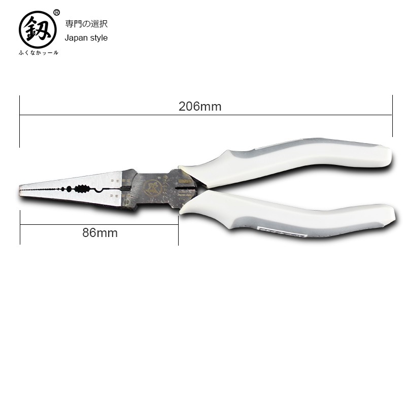 日福冈刃尖嘴钳尖咀钳子电工钳压线剪线钳工具釰