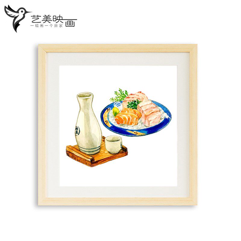 日料寿司刺身铁板烧烤肉拉面纳豆鳗鱼饭章鱼丸居酒屋装饰挂画