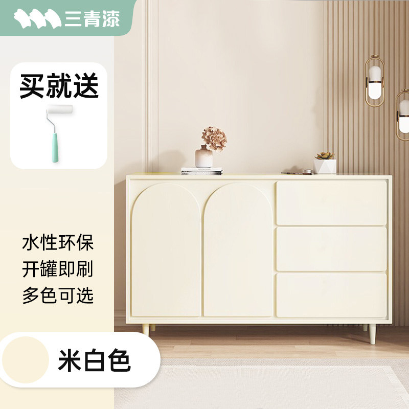 漆白色木漆木质家具翻新水性白漆刷木实木油漆自刷涂料