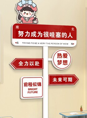 创意牌励志标语中考班级装饰教室布置黑板上面挂画考