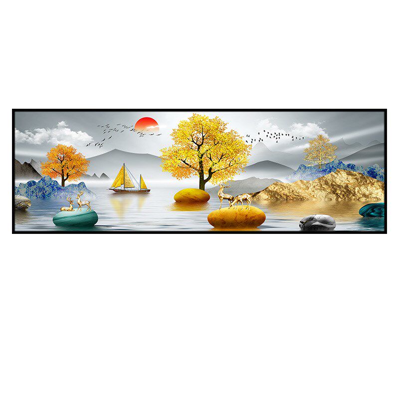 怯问甄选卧室床饰画自粘墙画客厅房间沙发背景墙壁画